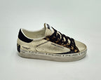 Crime sneakers pelle distressed platform 25071AA826 laminato oro