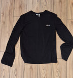Liu jo t-shirt manica lunga cotone basic logo piccolo strass WF6451 nero
