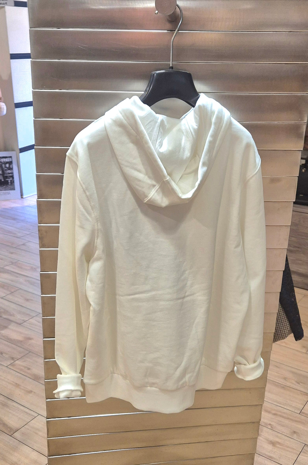 North Sails felpa logo grande felpata con cappuccio 6910940105 panna