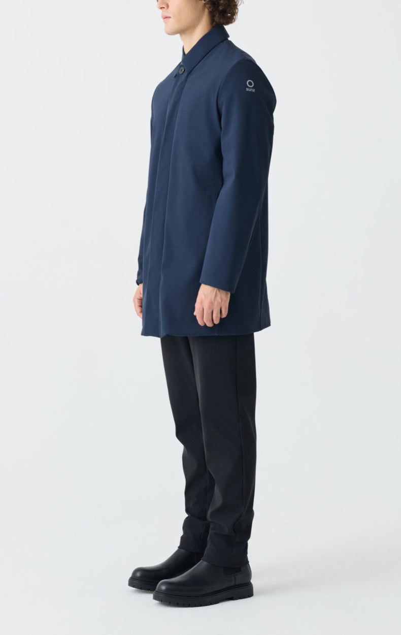 Suns trench uomo tessuto tecnico blu GBS7301U