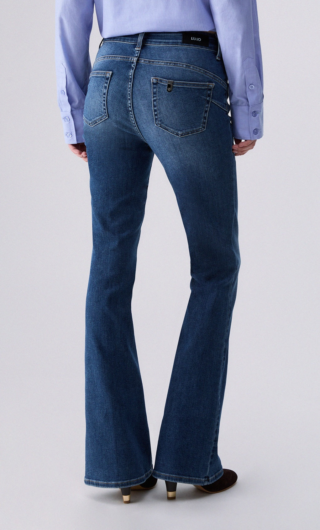 Liu jo jeans bootcut con strass denim UF6015D03057