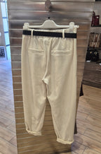 Susy mix pantalone velluto millerighe con cintura 25682U58 latte