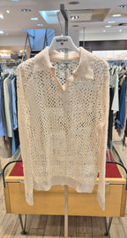 Susy Mix polo traforata 12117U58 con paillettes latte