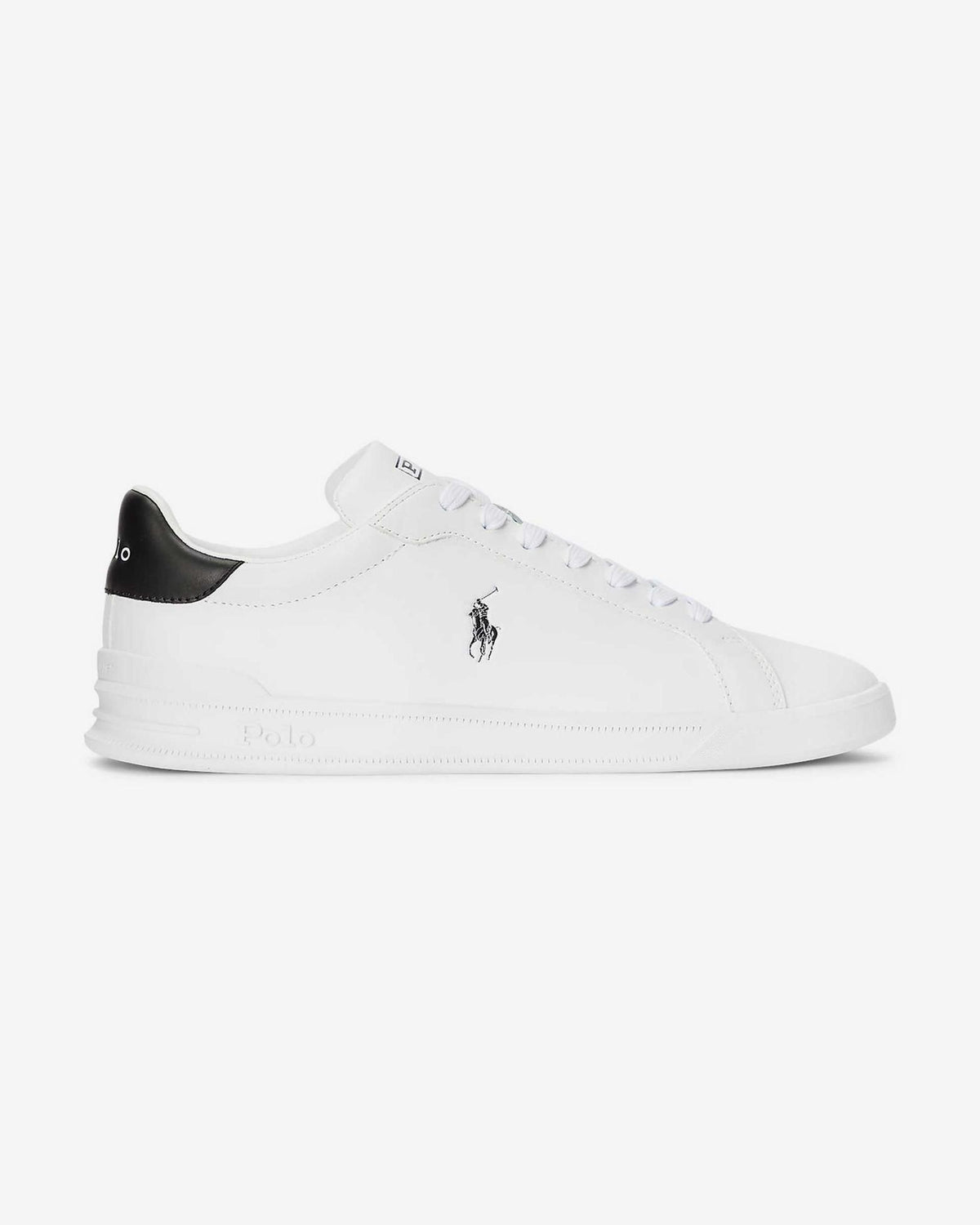 Polo Ralph Lauren sneaker pelle bianca profili blu 809P10044002