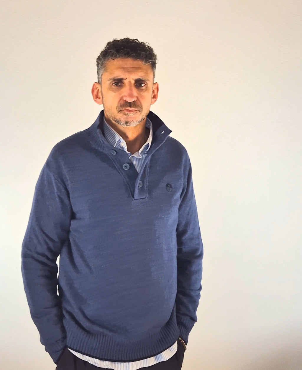 North Sails maglia con bottoni mistolana viscosa blu avio 6991460747