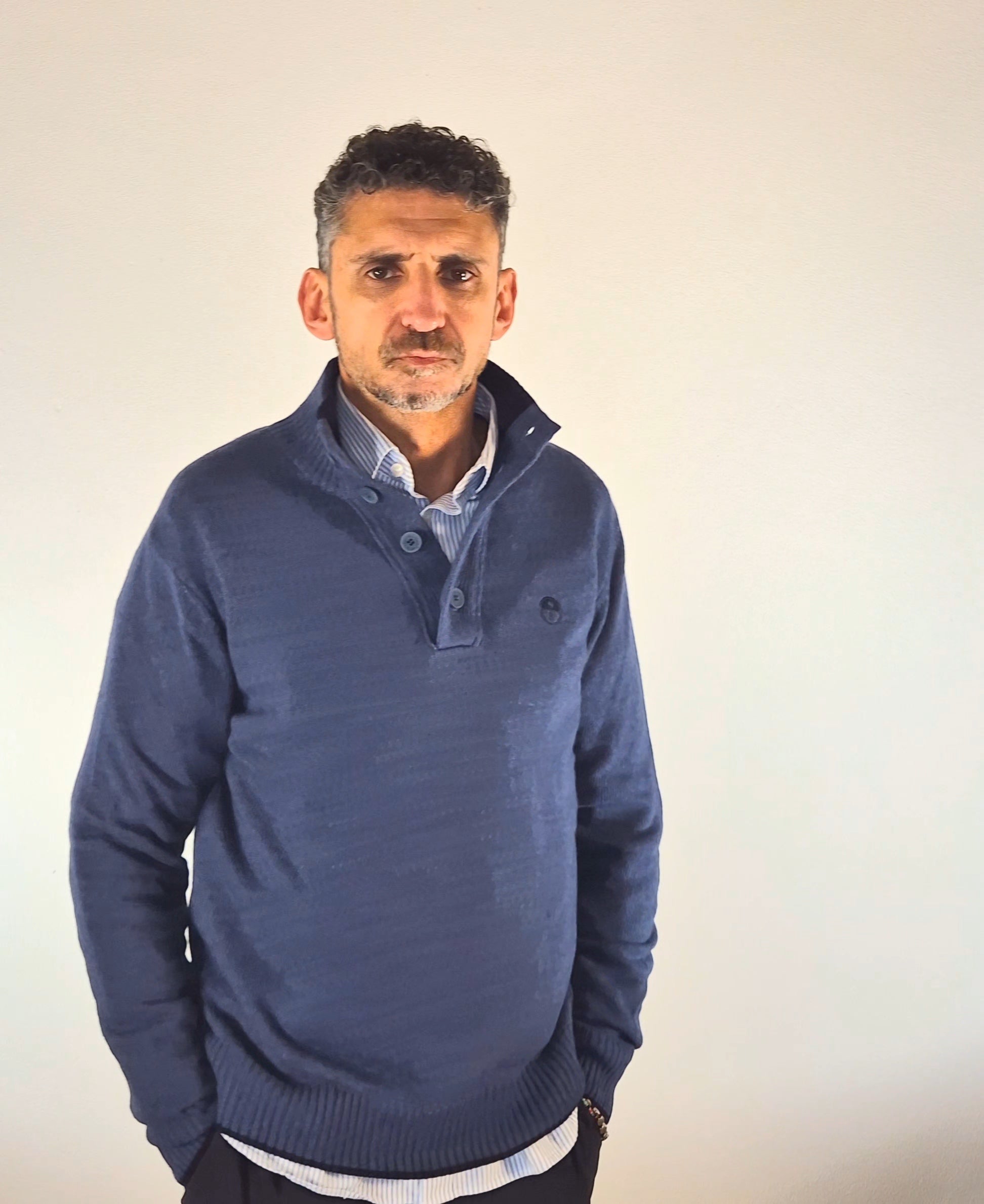 North Sails maglia con bottoni mistolana viscosa blu avio 6991460747