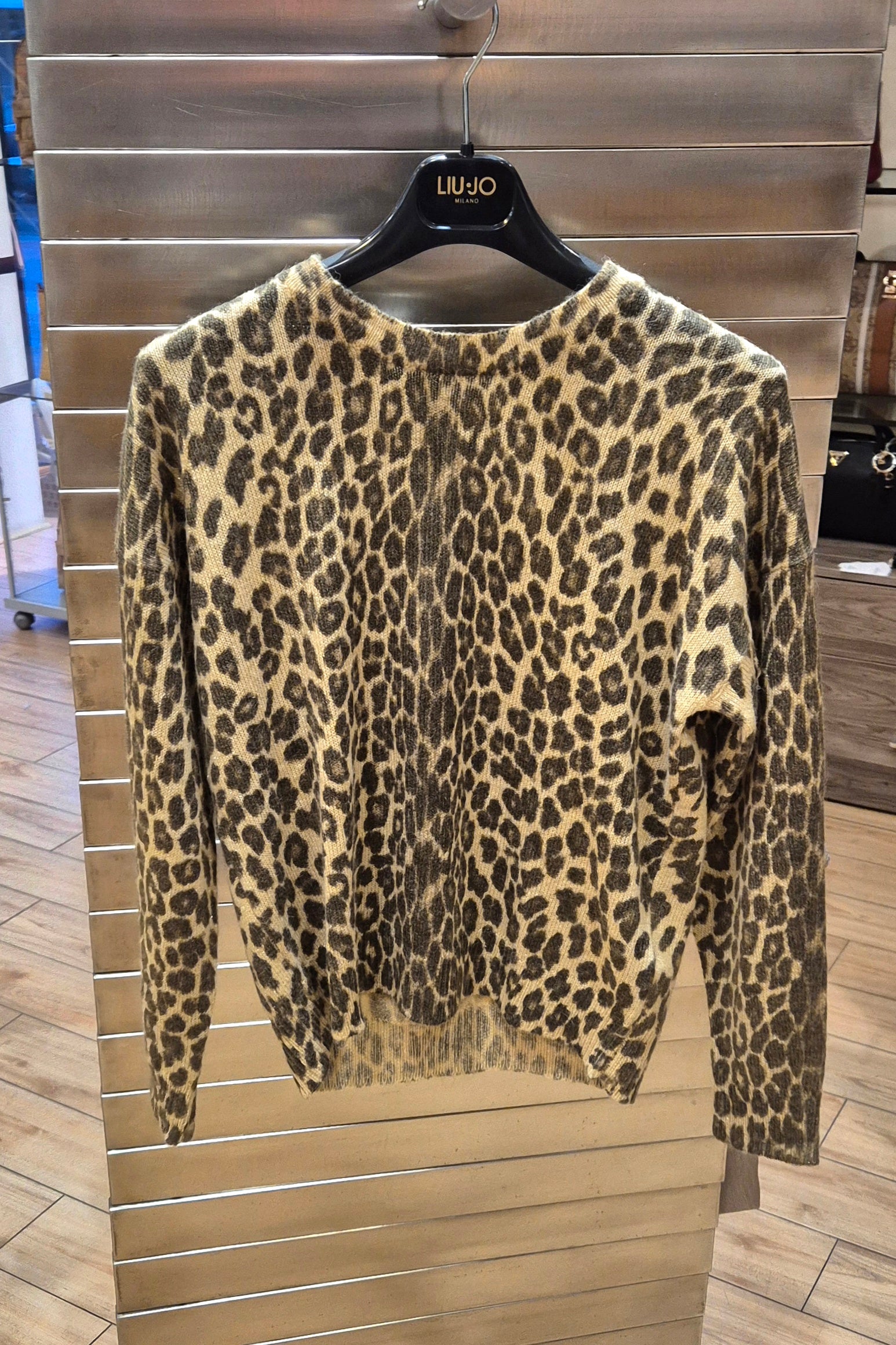 Liu Jo maglia mistoalpaca animalier girocollo MF5485MA17RA4372
