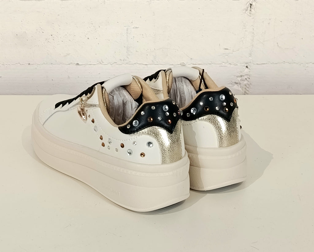 Guardiani sneaker bianca con brillantini GL62535QBIANCO