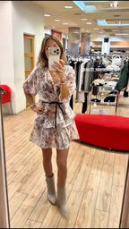 Susy Mix abito floreale con cintura 28126F3U80