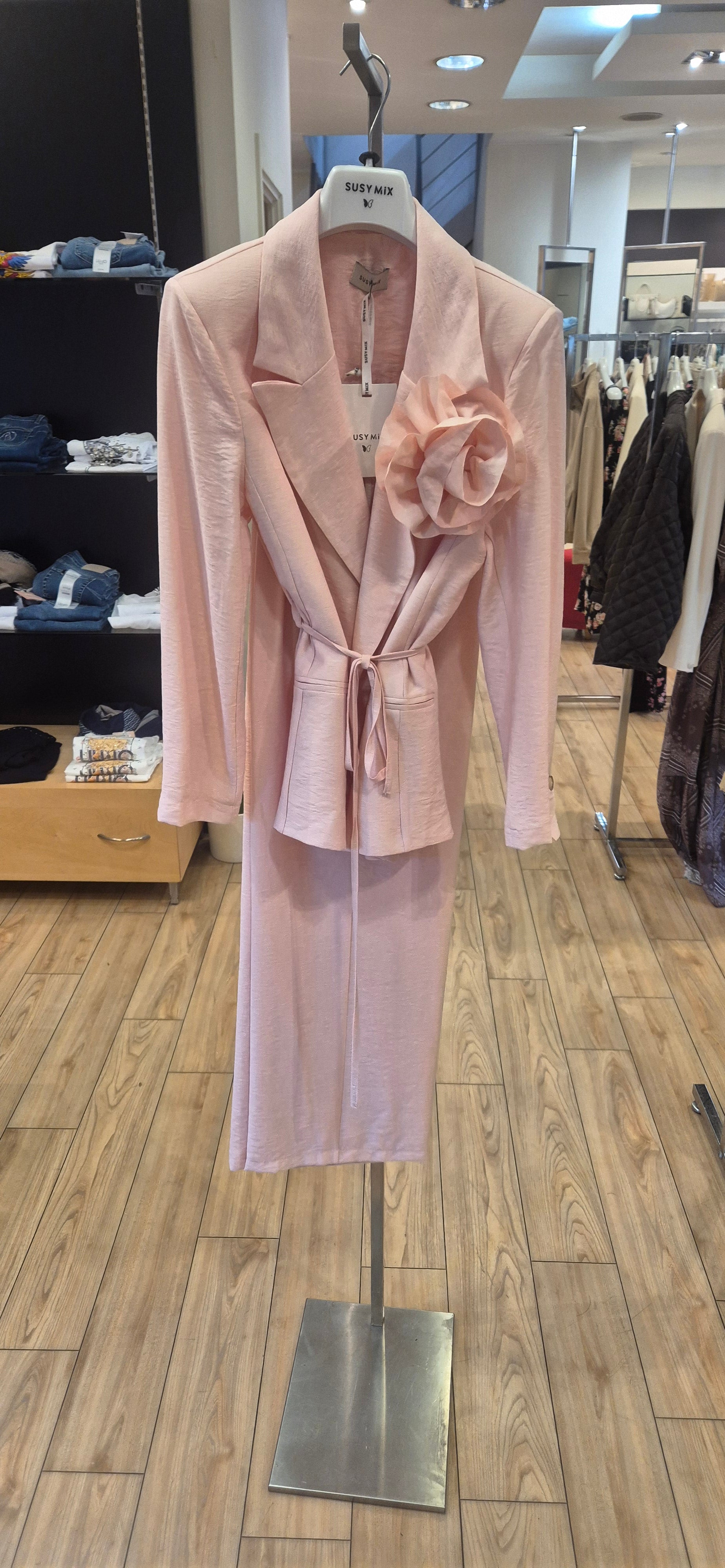 Susy mix completo giacca fiore + pantalone SM224AUA3 rosa