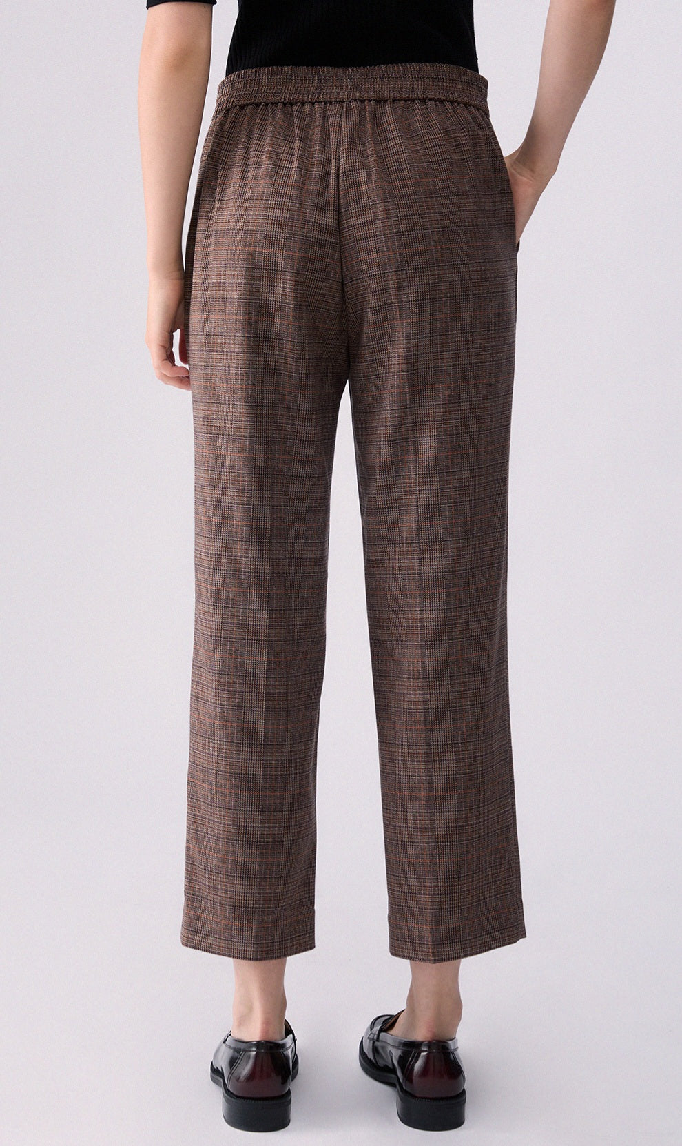 Liu jo pantalone sigaretta principe di gallesa marrone WF6213T733A