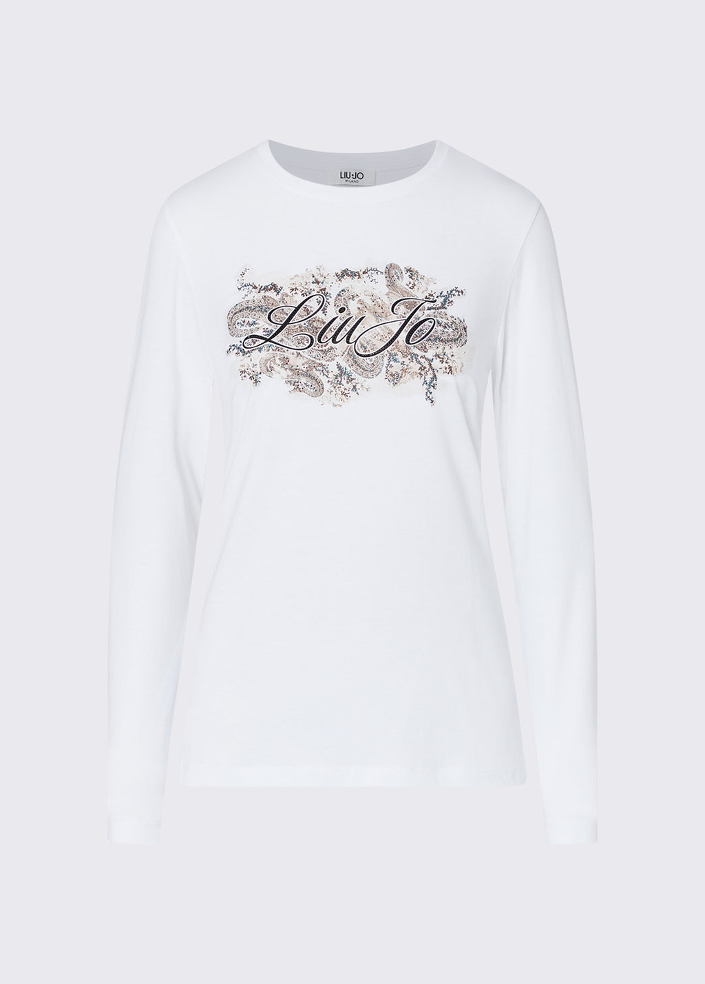 Liu jo t-shirt manica lunga WF6448JS923 bianco 100% cotone