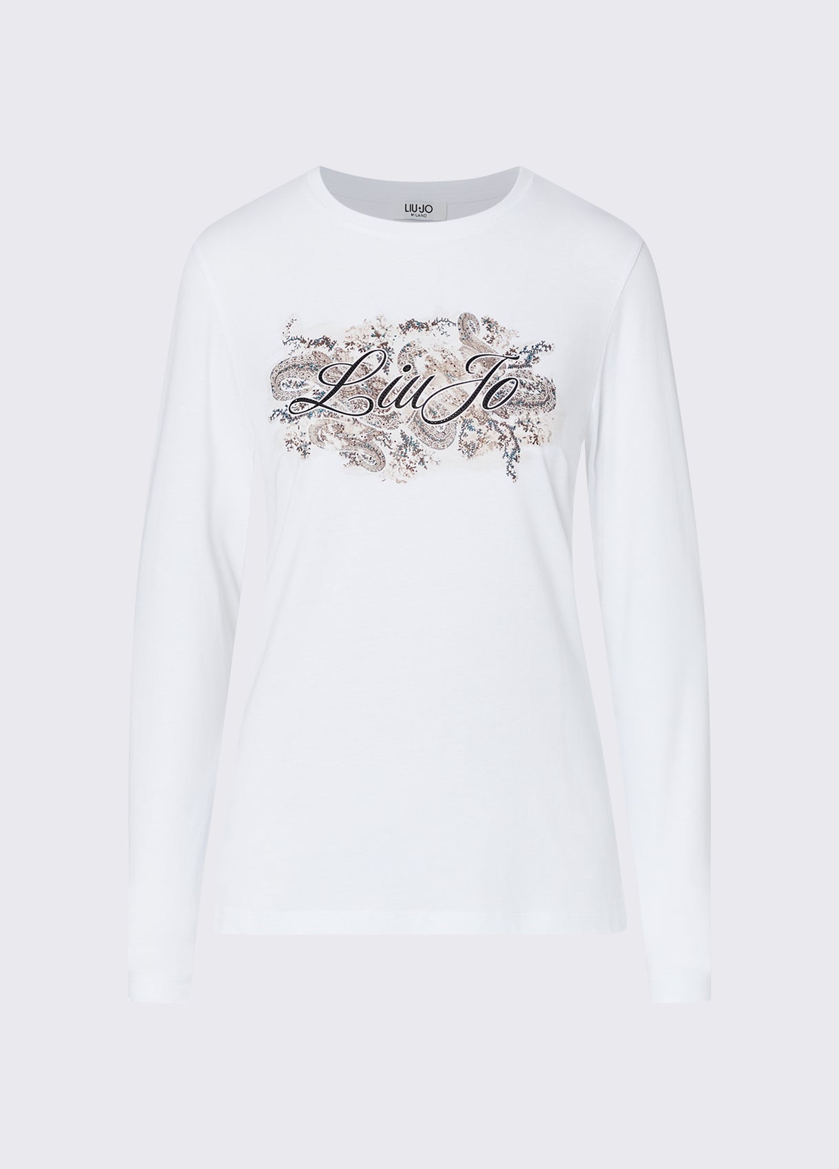 Liu jo t-shirt manica lunga WF6448JS923 bianco 100% cotone