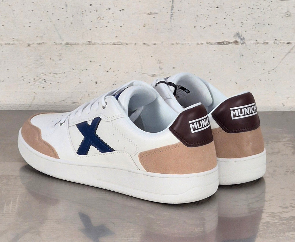 Munich sneaker in pelle 8908115 LEGIT MAN 115 bianco/blu/beige