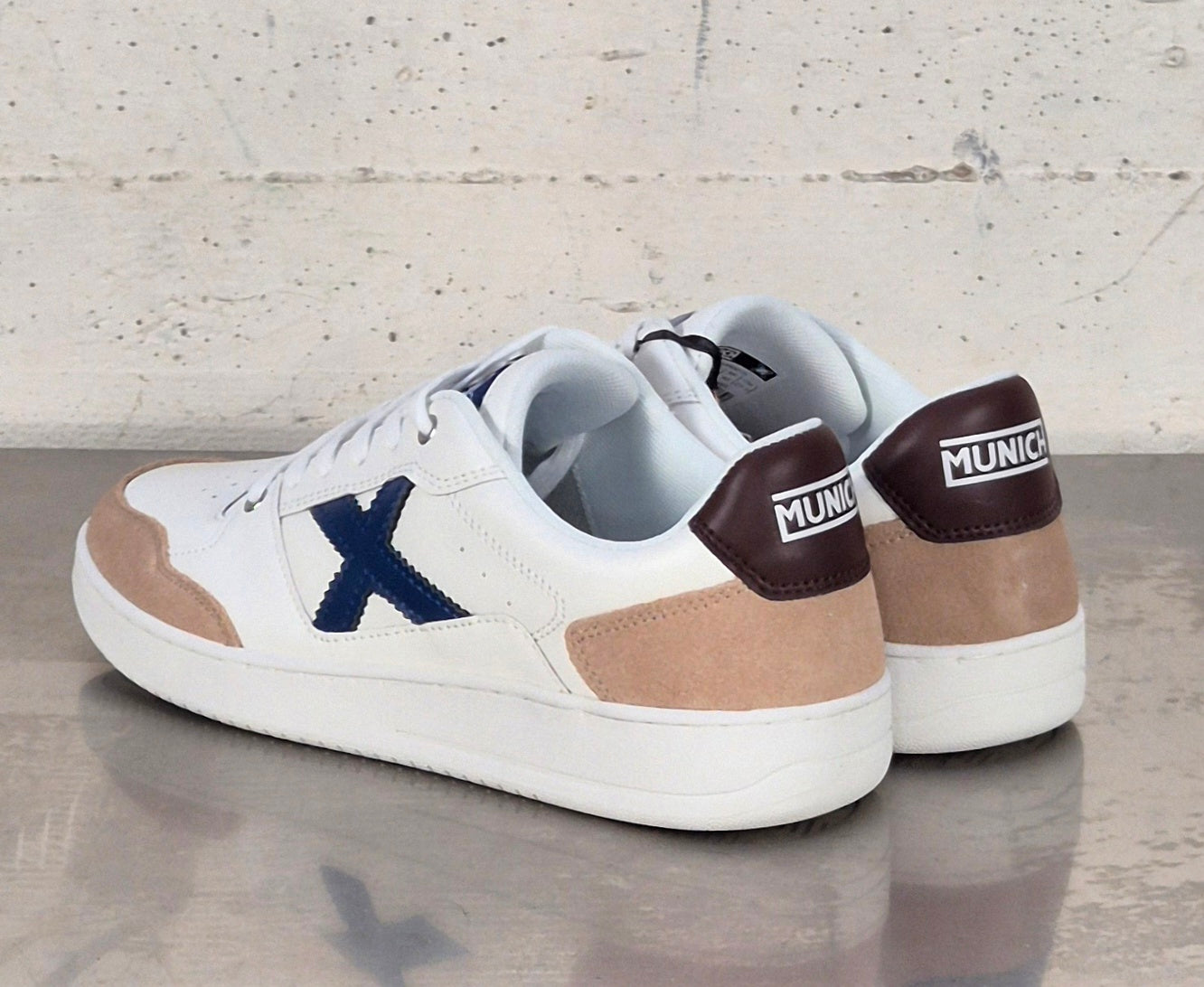 Munich sneaker in pelle 8908115 LEGIT MAN 115 bianco/blu/beige