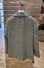 Susy mix giacca mistolana a 1 bottone pied de poule nero/verde/bianco M09833