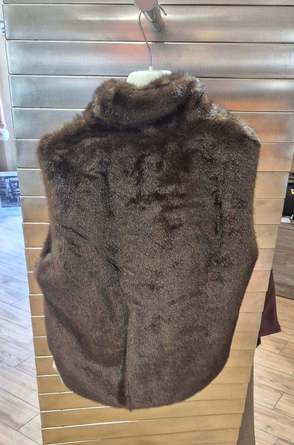 Susy mix gilet in ecopelliccia con cerniera GL0575U70 testa di moro