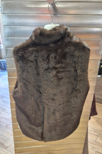 Susy mix gilet in ecopelliccia con cerniera GL0575U70 testa di moro