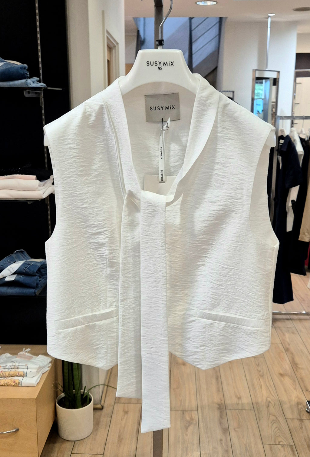 Susy Mix gilet  mistoviscosa  10654 u14 bianco
