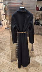 Susy mix cappotto lungo con cintura m09600u75 nero