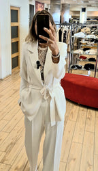 Susy mix completo giacca con cintura + pantalone 303211U22 burro