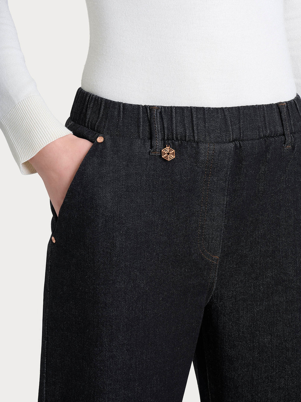 Ragno jeans ampio denim black DR50PEC14 nero stretch
