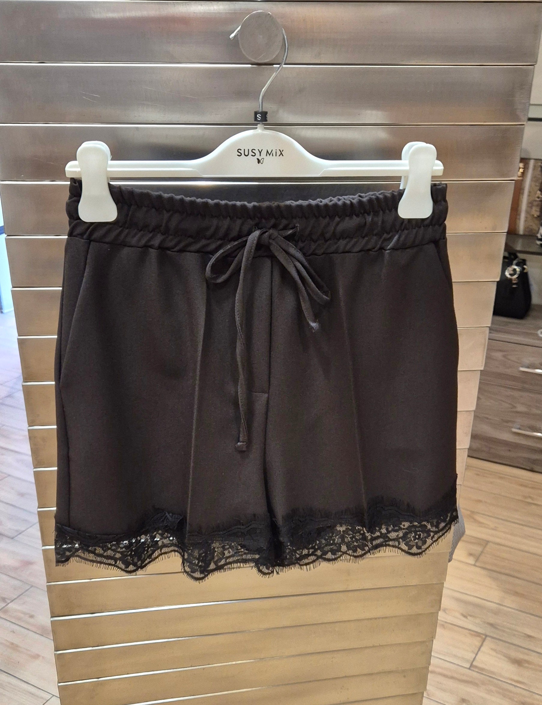 Susy mix shorts con profili in pizzo T2158D157U70 moro