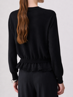 Liu jo cardigan mistolana con profili lingerie WF6034MA16R nero