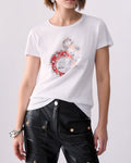 Liu jo t-shirt cotone con applicazioni WF6407JS923 bianco