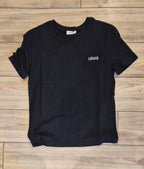 Liu jo t-shirt cotone basic logo piccolo strass WF6348J6308 nero
