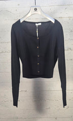 Fracomina cardigan corto scollo madonna nero ST8001K52401 053