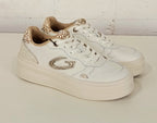 Guardiani sneaker bianca con animalier GL62531ABIANCO