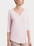 Ragno maglia viscosa scollo v DS48TW rosa