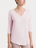 Ragno maglia viscosa scollo v DS48TW rosa