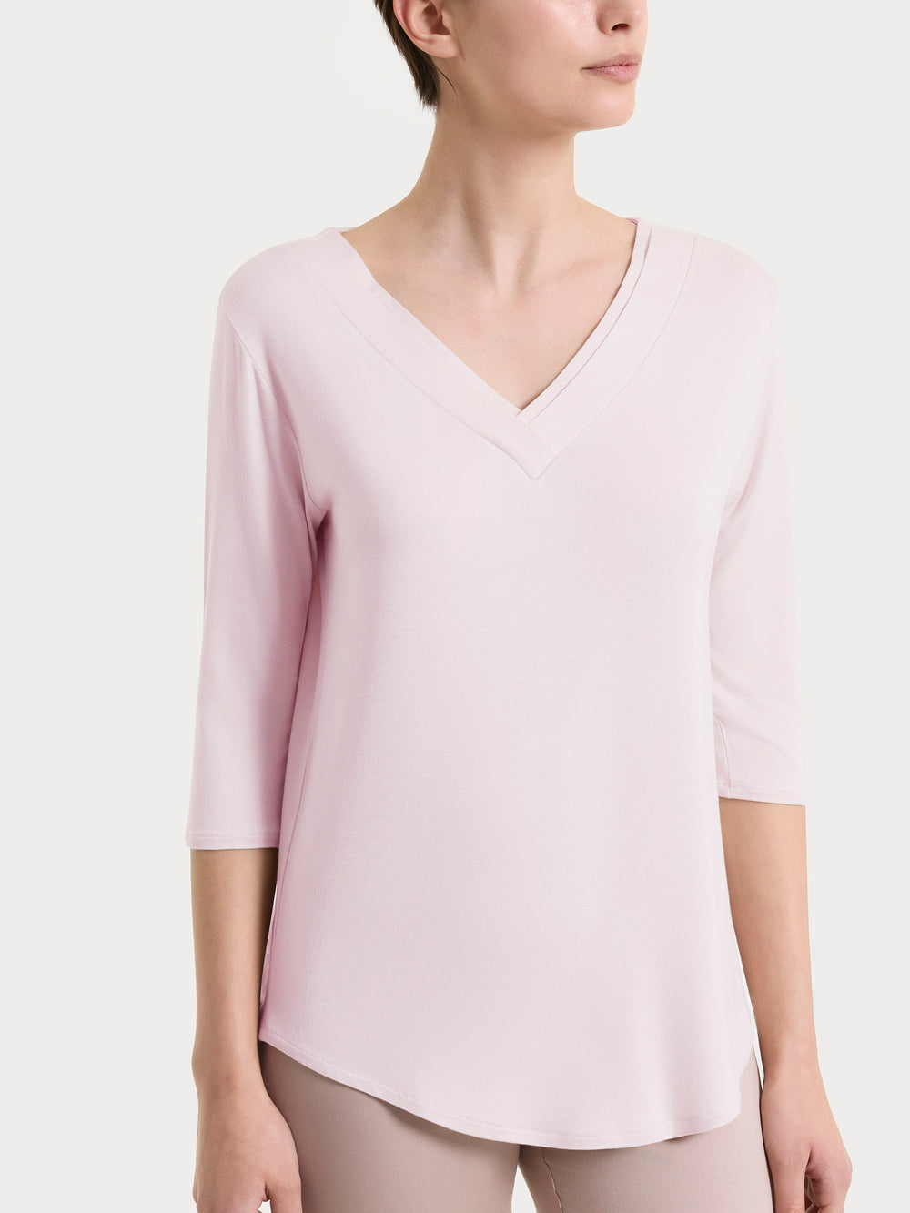 Ragno maglia viscosa scollo v DS48TW rosa