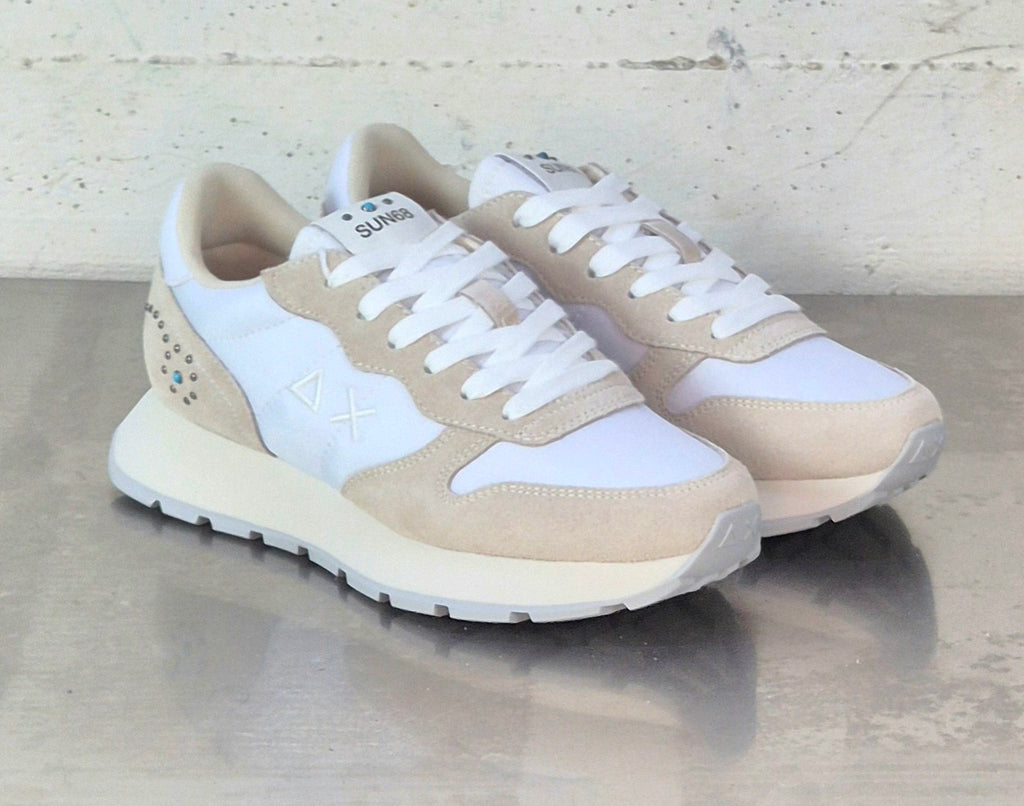 Sun 68 sneaker donna Z3620501bianco Ally studs