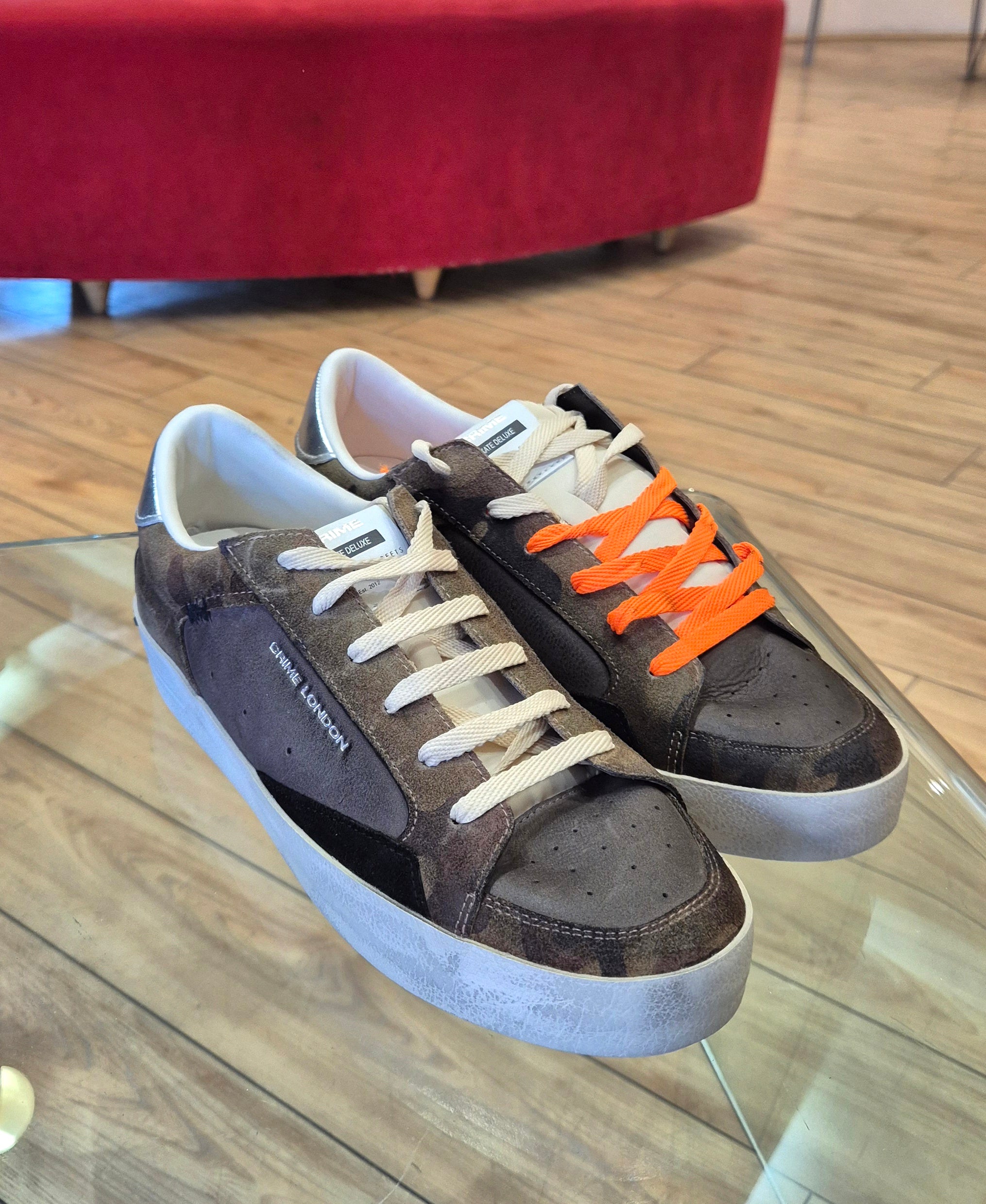 Crime scarpa uomo sk8 deluxe pelle marrone/verde 15108aa783