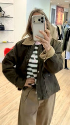 Susy Mix bomber colletto in velluto moro GSDF7023