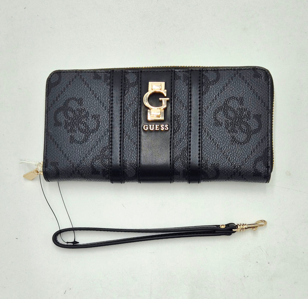 Guess portafoglio donna grande ziparound SWSO7838146CLO nero/grigio logo