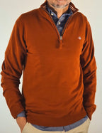 Gant maglia con mezza zip lambswool super fine 2503087213623 ruggine