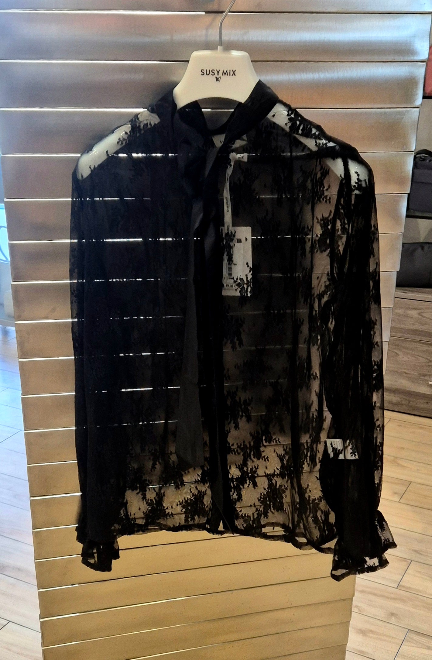 Susy Mix camicia pizzo 12087U75 nero