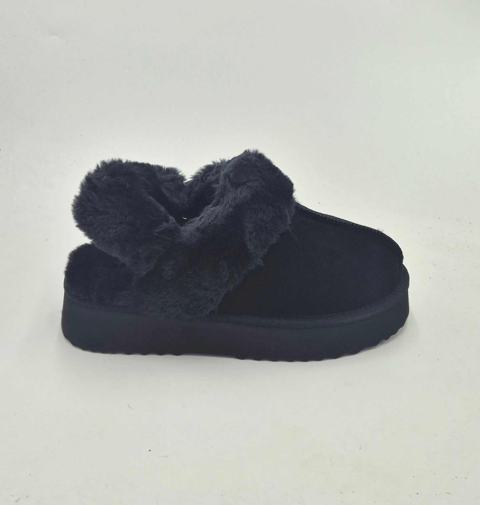 Vivienne D sabot pelliccia camoscio nero VST011NERO