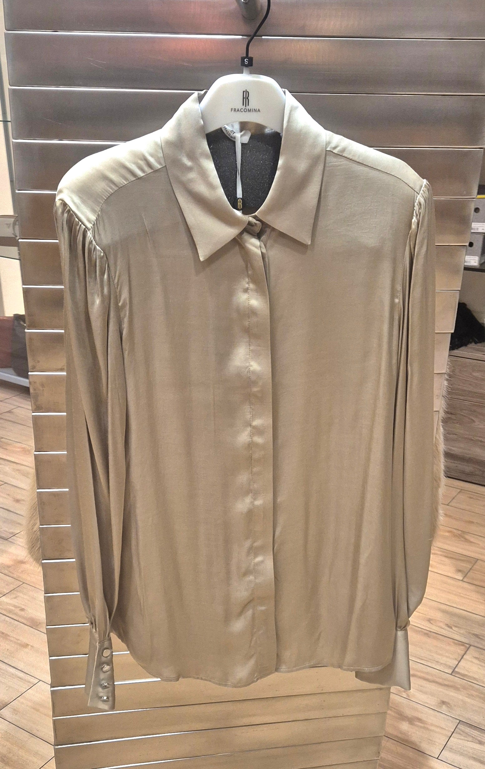 Fracomina camicia classica in mistoviscosa fango ST6024W58401208