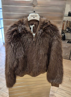 Susy mix bomber in ecopelliccia moro 24863U70