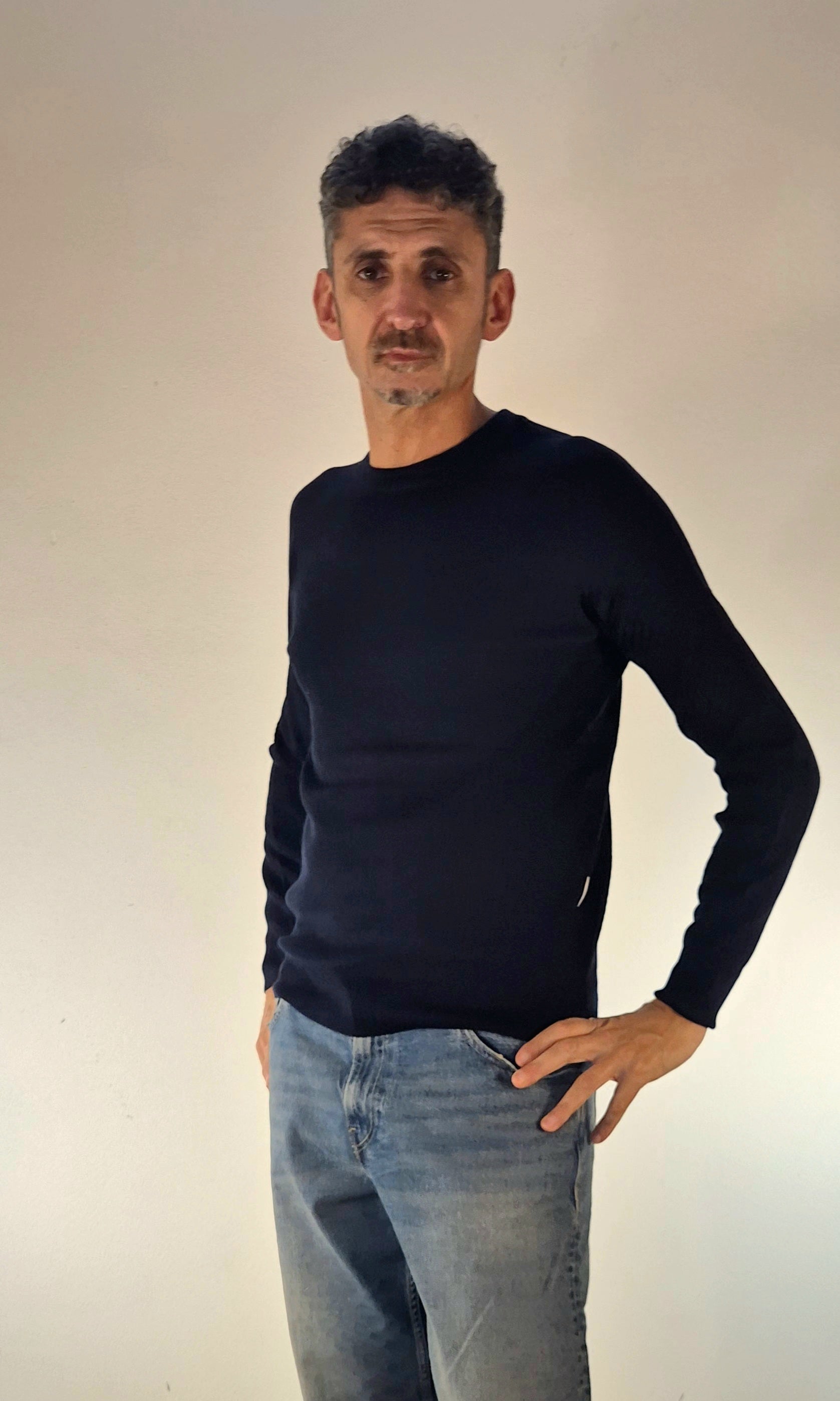 Seinse maglia a coste girocollo MI3169SS colore blu