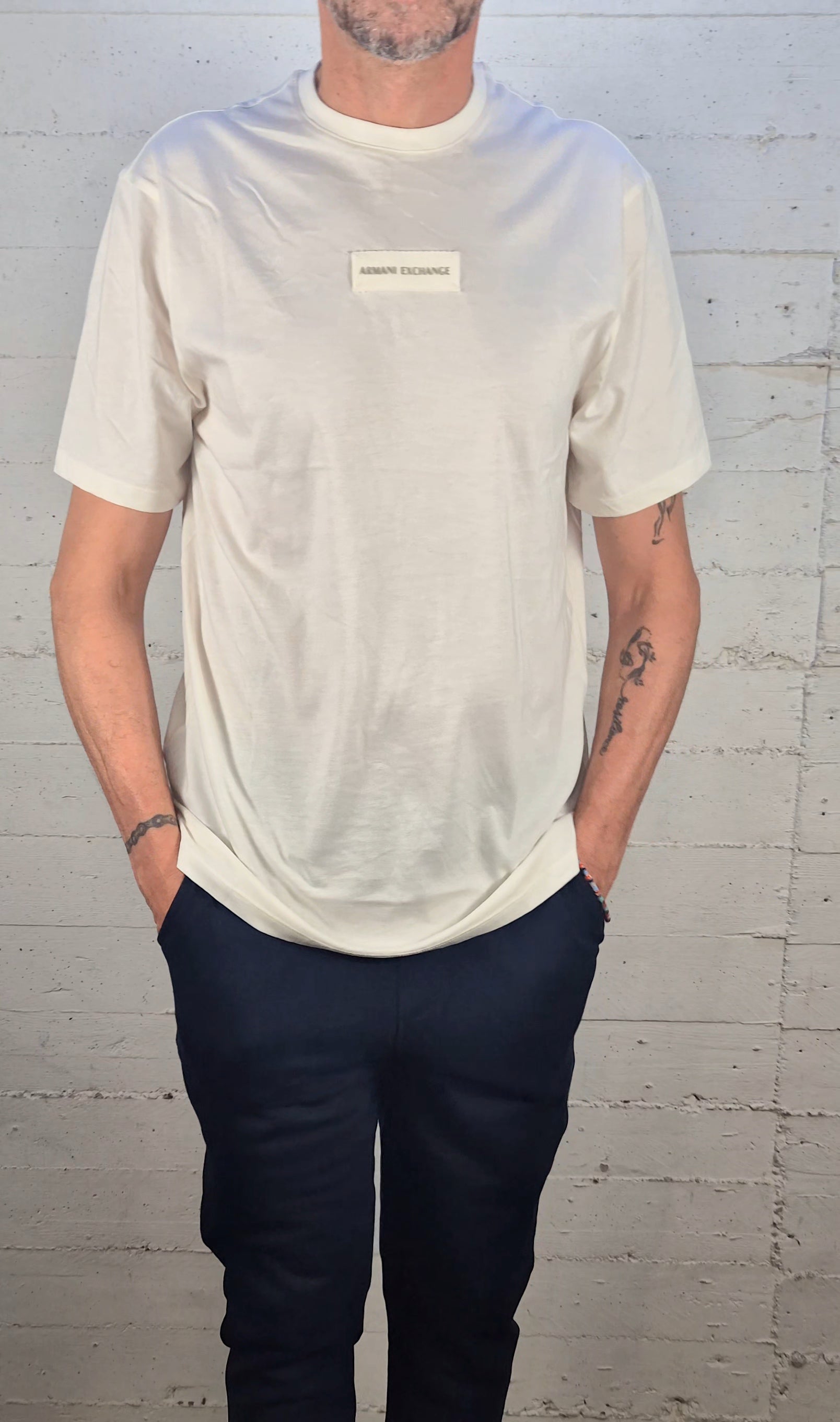 Armani ax t-shirt crema XM002471AF10356U107