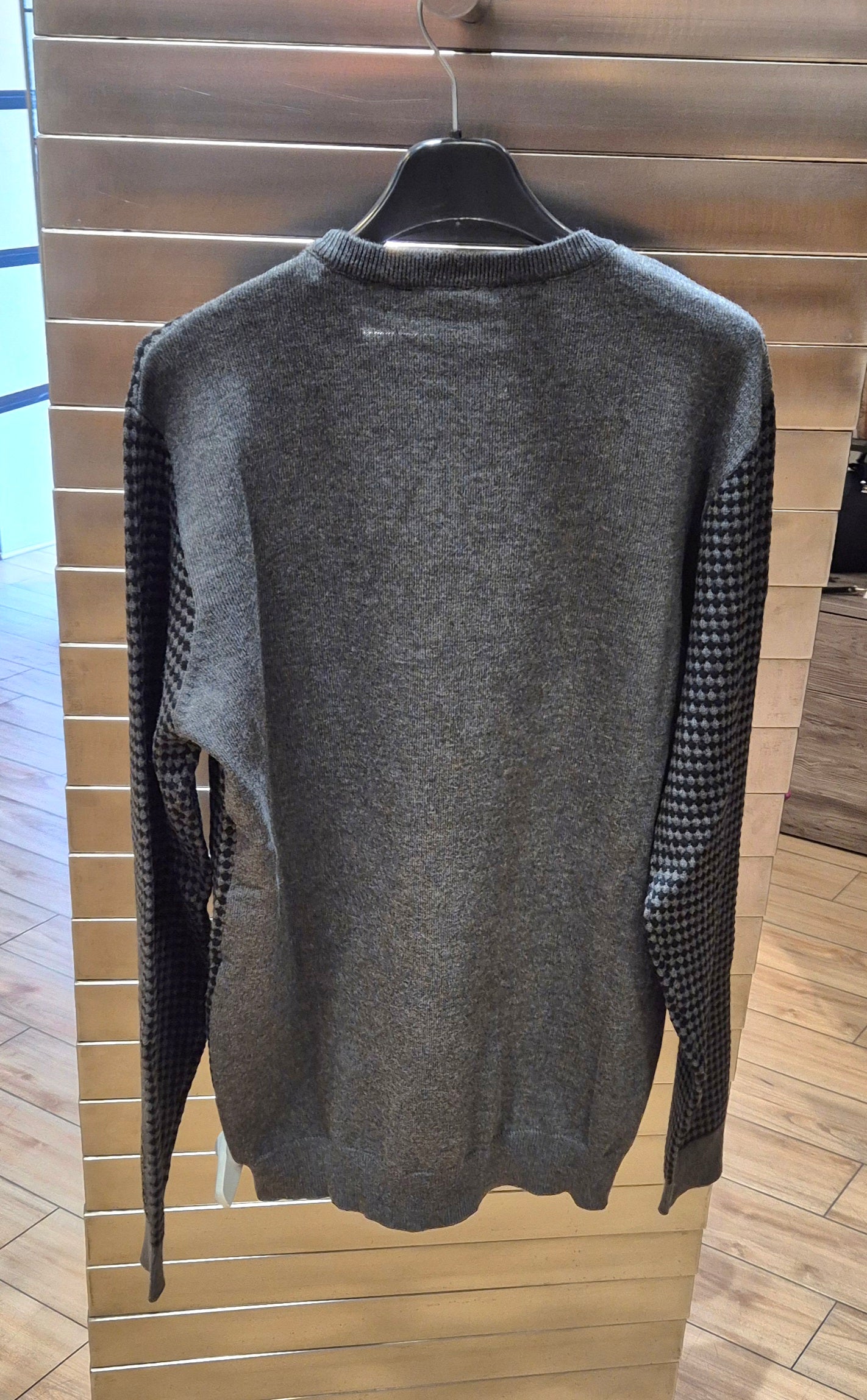 Hamaki-ho maglia girocollo fantasia nero/grigio mi3165antracite mistoviscosa