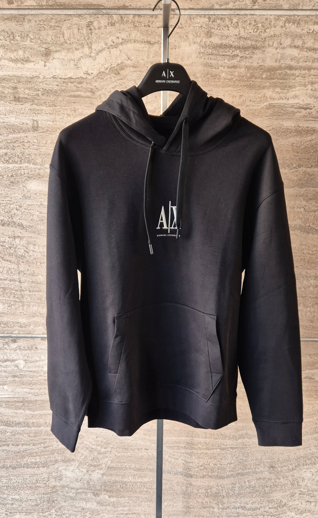 Armani ax felpa tessuto tecnico nera con logo XM00369AF10818UC001