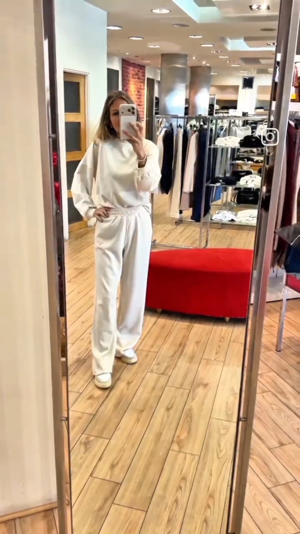 Susy mix tuta felpa+pantalone panna 12014U13