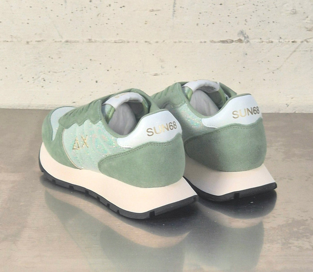 Sun 68 sneaker donna verde salvia Z3620384 Ally glitter textile